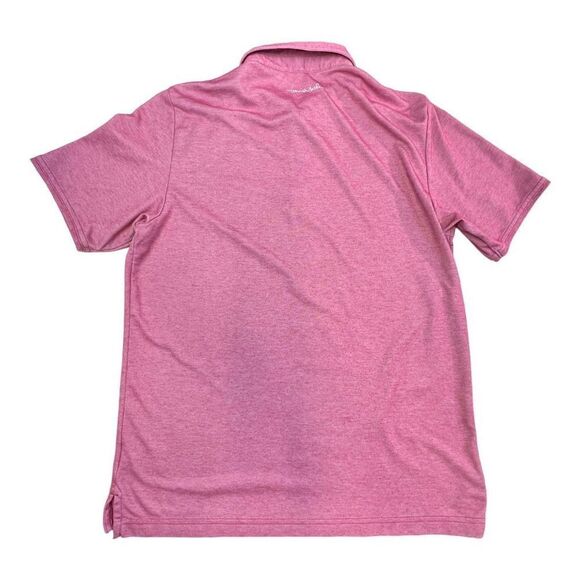 Travis Mathew Mens Collared Short Sleeve Golf Polo Shirt Heather Red Medium - Picture 3 of 10